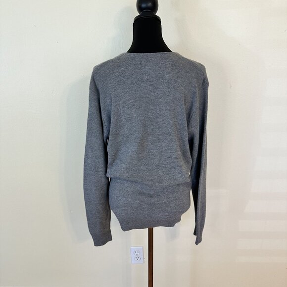 Vintage Jantzen Gray Cardigan Sweater 100% Orlon Acrylic Size Large USA Unisex - Picture 2 of 9